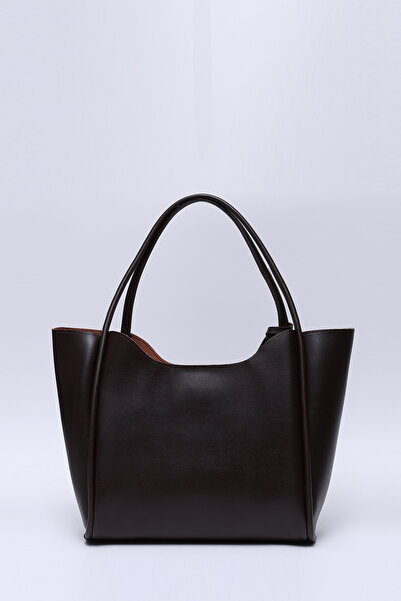 SHAKA Γυναικεία τσάντα χεριού και ώμου σε καφέ χρώμα Shk108 με πορτοφόλι από συνθετικό δέρμα και τσάντα μακιγιάζ