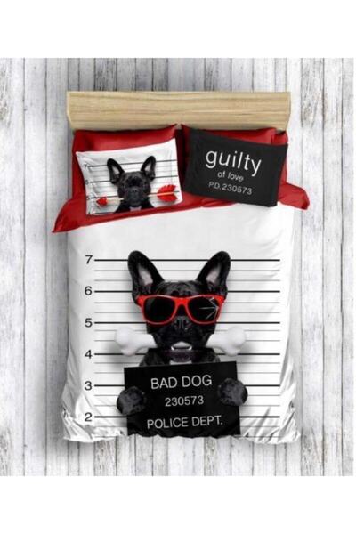 Destan Home Ranforce Bad Dog Double %100 Cotton Duvet Cover Set