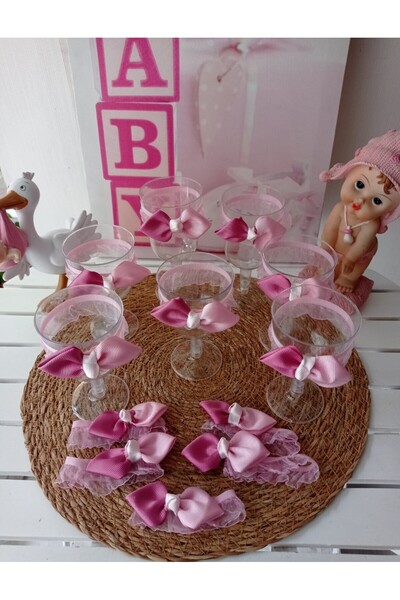 Helvacıoğlu Çikolata Lohusa Şerbet Kadehi Bardağı Dekoru Süsü, 6 Adet, Karışı...