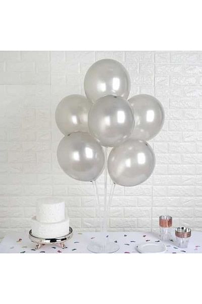 Deniz Party Store Metallic Silver Latex Balloon 10 Pieces 12 Inch