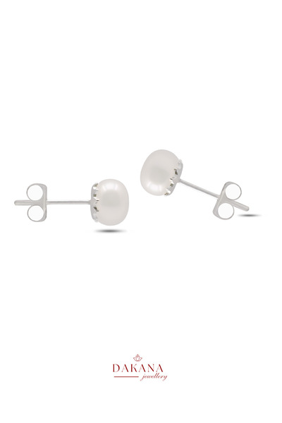 DAKANA JEWELLERY İğne Model Gümüş İnci Küpe