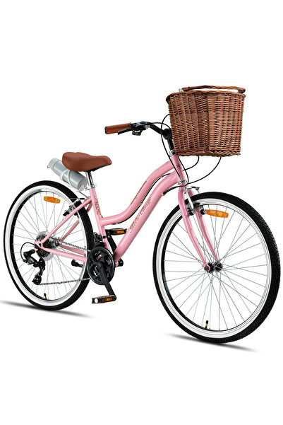 Trendbisiklet Retro Classic 26 Jant Bisiklet, Shimano 21 Vites, Hasır Sepetli Vintage Şehir Bisikleti