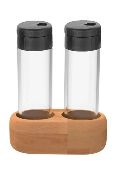 JOY KİTCHEN Lisa 2-Piece Spice Rack Set - Wooden Stand