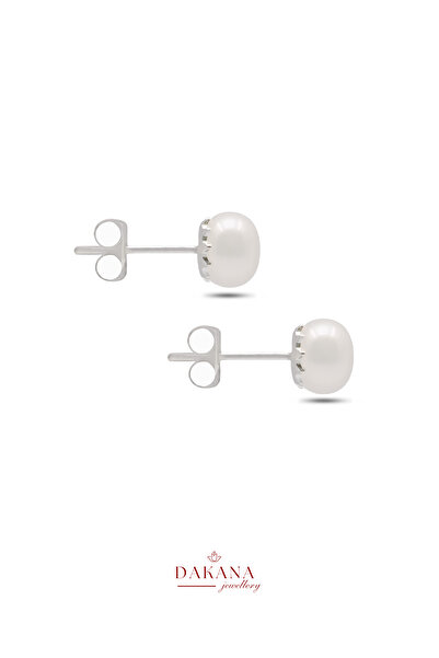 DAKANA JEWELLERY İğne Model Gümüş İnci Küpe