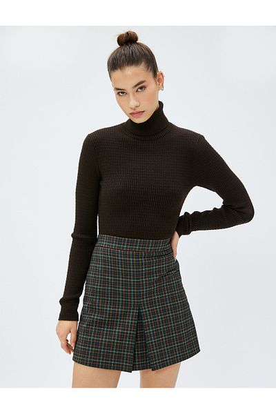 Koton Fustă mini Short Talie Normală Plisă Amestecat de viscoză