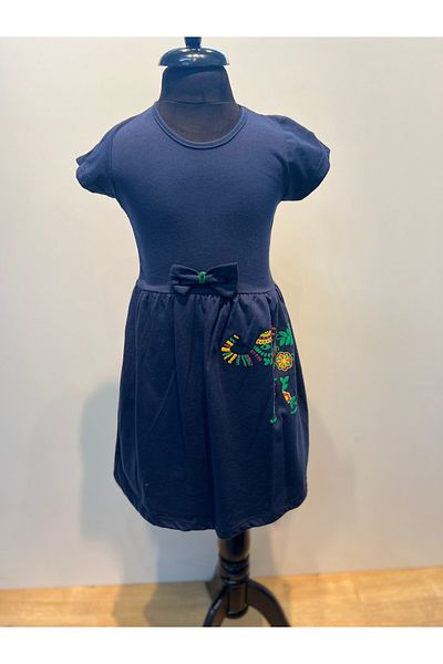neocotton Fata - Rochie din Bumbac Pieptanat din Bumbac Imprimat Elefant Etnic, mânecă scurtă