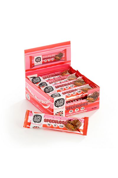 yubi bar Vegan Speculoos – 12 X 35g, 99 Cal, High Protein & Fibre, Low Sugar, Gluten-free, Uk Made
