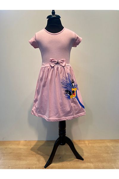 neocotton Fata - Rochie din Bumbac Pieptanat din Bumbac Imprimat Curious and Bird