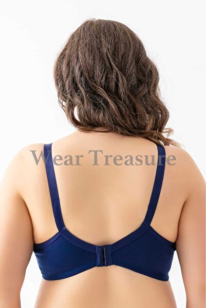 wear treasure Γυναικείο Μεγάλο Μέγεθος Δαντέλα Λεπτομέρεια 3 CLASP Συσφιγκτικό Χτενισμένο Βαμβακερό Σουτιέν χωρίς σύρμα χωρίς καπάκι