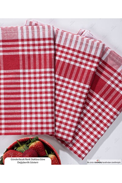 lemsel 8 Adet 50x70cm Karışık Renk Pötikare Mutfak Havlusu, Sunum Havlusu, Be...