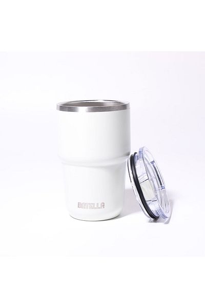 Botella Insulated Coffee Cup - Compact, Spill-proof Stainless Steel Travel Mug 240ml , Off White
