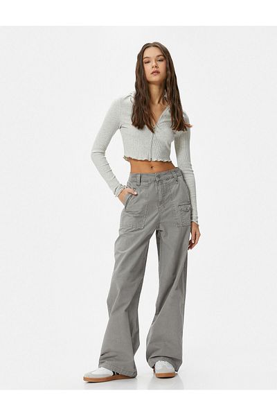 Koton Cardigan crop cu glugă, cu fermoar, cu mânecă lungă, în formă subțire
