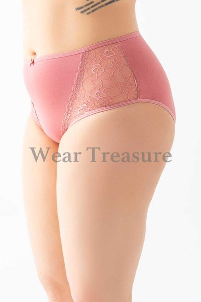 wear treasure Pachet de 4 chiloți din bumbac din față și din spate, cu talie înaltă, mărimi mari
