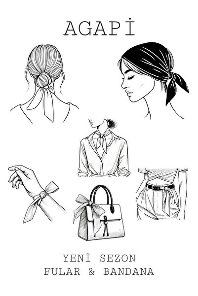 AGAPI Fular Yengeç Desenli Pembe Bandana Fular