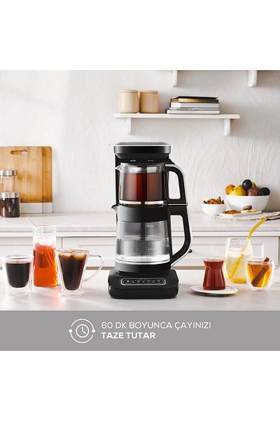 Karaca Premium Talking Wifi-Remote Control Automatic Glass Tea Maker and Filter Coffee Machine