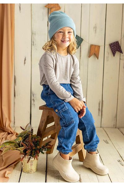 Cigit Cargo Jeans 2-7 Years Blue