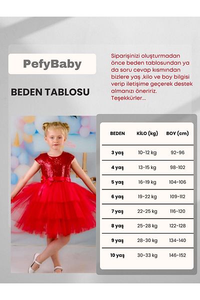 PefyBaby Girl's Special Occasion Birthday Evening Dress Wedding Sequin Tulle Dress