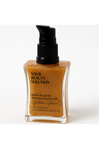 Your Beauty Solution Golden Glow Dry Oil 50 ml Simli Işıltılı Yüz Vucut Saç Yağı Kokusu Harika