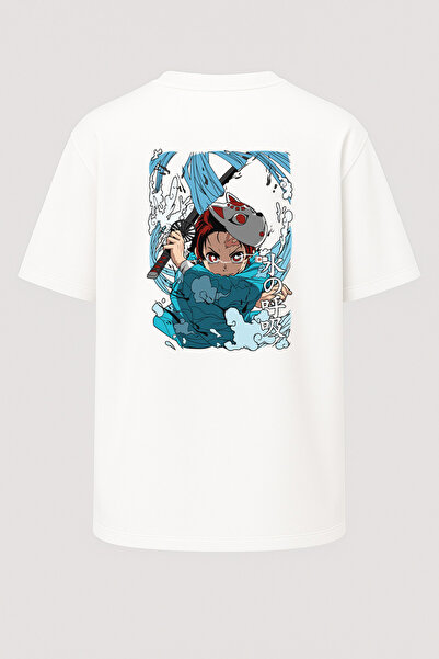 nirvoda Oversize Tanjiro Ice Breath Demon Slayer majica sa printom, unisex