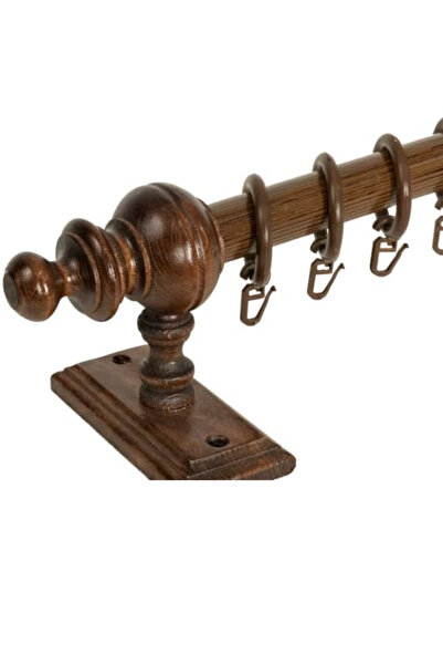 BonicasaArt Ceviz Raysız Ahşap Rustik Perde Askısı Rustik Borusu 150 Cm
