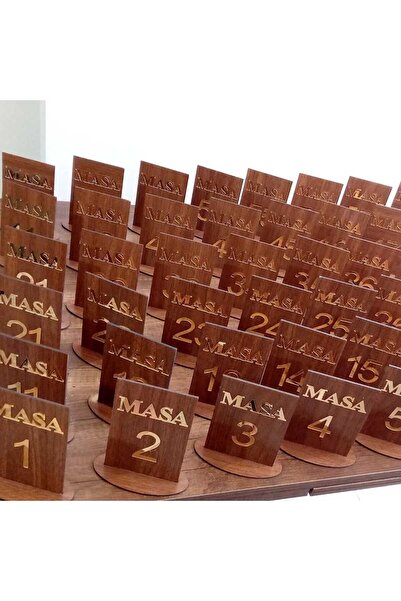 AllFayLazer Ahşap Pleksi Masa Numarası Numaratör 1-20 Arası, Cafe, Restaurant Düğün Salonu Otel, İşletmeler