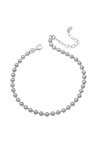 bymissmücevherat 925 Ayar Gümüş Unisex Top Zincir Bileklik Gümüş Erkek Bileklik