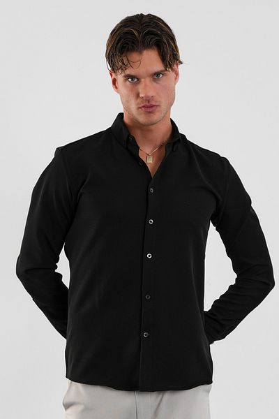 Redline Ανδρικό πουκάμισο Flex Slim Fit Soft Easy Ironing που αναπνέει