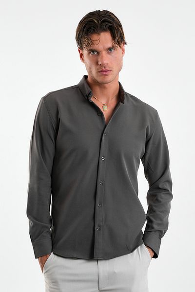 Redline Ανδρικό πουκάμισο Flex Slim Fit Soft Easy Ironing που αναπνέει