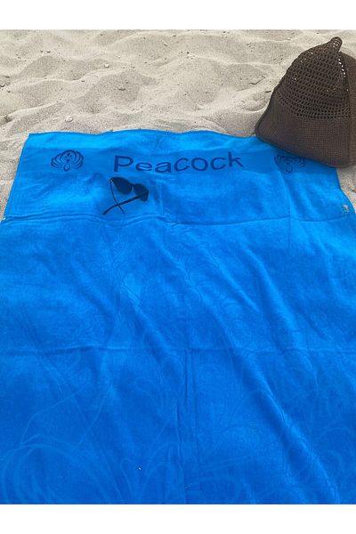 Peacock Φιλικό προς τη φύση 100% Αιγαίο βαμβακερό πετσέτα παραλίας 100x180cm (Ειδική Σειρά Jacquard Pattern)