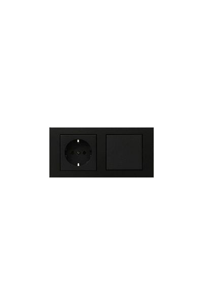 Tenda Ovivo Grano Black Switch Grounded Socket Set