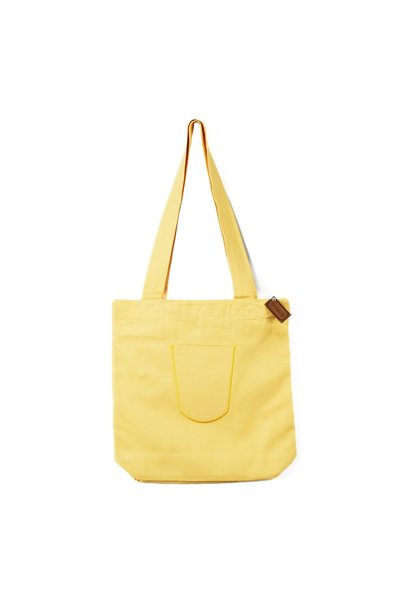 BYBAGS Canvas Lined Zippered Front Pocket Bellows Fulya Yellow Hand, Arm and Shoulder Bag