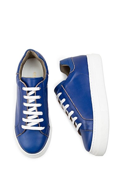 Deery Hakiki Deri Mavi Sneaker Kadın Ayakkabı