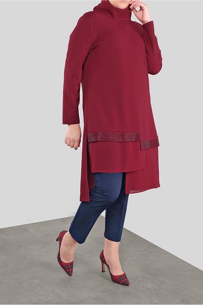 Alvina Stone Printed Chiffon Detailed Tunic 20118