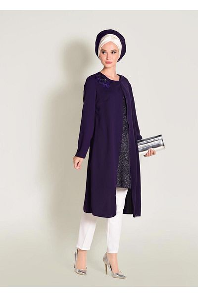 Alvina Silvery Asymetric Cut Tunic 4072