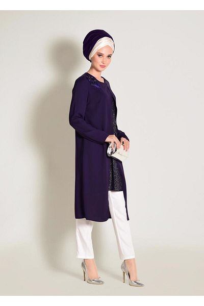 Alvina Silvery Asymetric Cut Tunic 4072