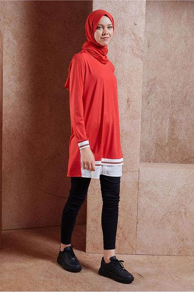 Alvina 44645 Model Garnished Saw Tunic
