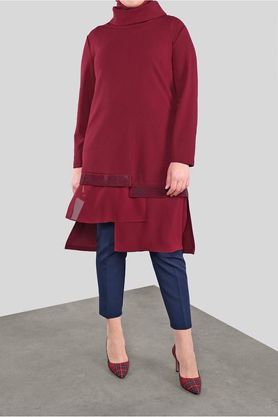 Alvina Stone Printed Chiffon Detailed Tunic 20118