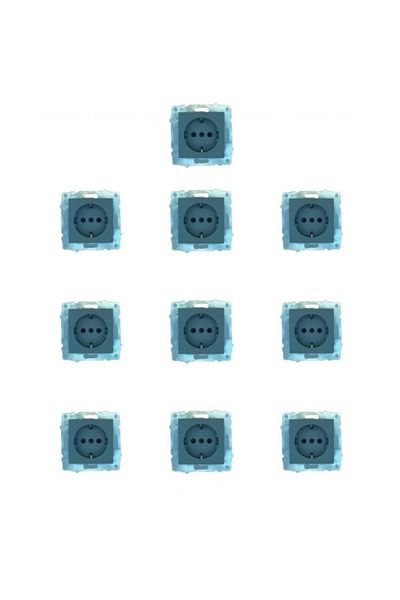 Tenda 10 Pieces Ovivo Grano Smoked Grounded Socket Frameless 10 Pieces