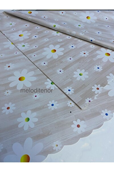 polset مفرش طاولة دائري من مادة PVC بنمط ديزي قابل للمسح وغير قابل للانزلاق م...