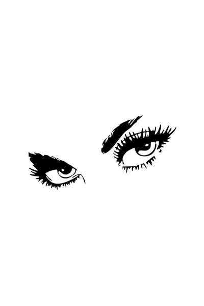 Reysa Tasarım Eyes Car Sticker 17X17 cm Black