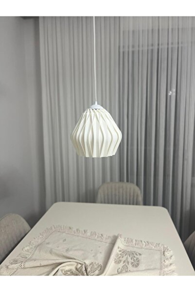 Tasarım Lotus Beyaz Tekli Avize Yatak Odası, Mutfak, Oturma Odası, Antre -hol Sarkıt Tekli Avize