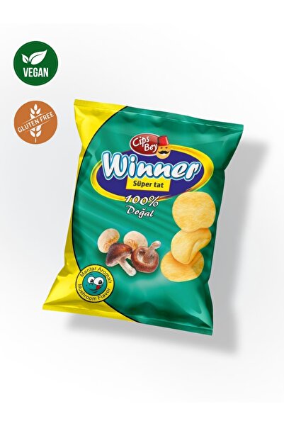 WINNER Vegan Ve Glutensiz İçerik Mantar Aromalı Patates Cips 15gr