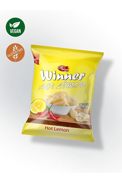 WINNER Vegan Ve Glutensiz İçerik Acı ve Limon Aromalı Patates Cips 32gr