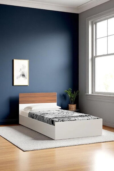 temosan mobilya 90x190 Yatağa Uygun Tek Kişilik Karyola Ceviz