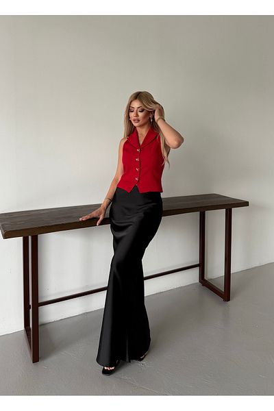 Nadrina Bow Button Collar Vest