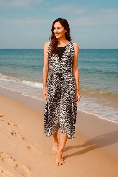 Hayalet Design Leopard Pattern Surprise Pants Jumpsuit