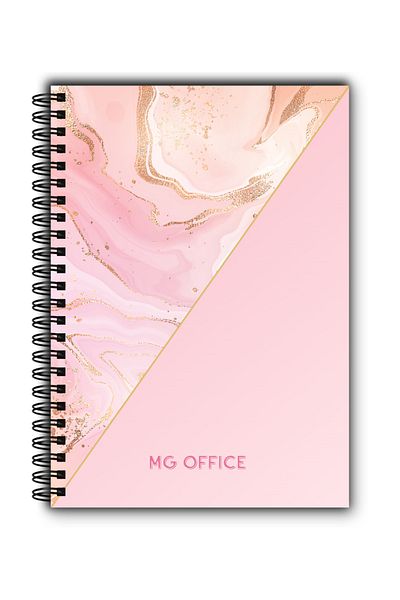 MG Office Caiet A5 Blush Marble – Dictando – Spirală Metalică, 80 File, Hârtie Groasă, Copertă Moale