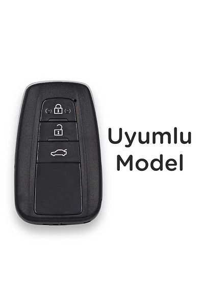 Luxe Aksesuarr Toyota Corolla-C-Hr -Land Cruiser Smart 3 Button Silicone Key Protection Case Gray Color