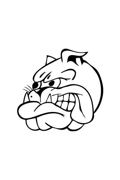 Reysa Tasarım ملصق سيارة بولدوج مقاس 17x17 سم باللون الأسود