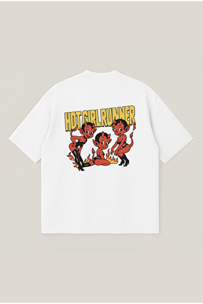 Moon Dancer Tricou Hot Girl Runner unisex, supradimensionat, imprimat, croial...